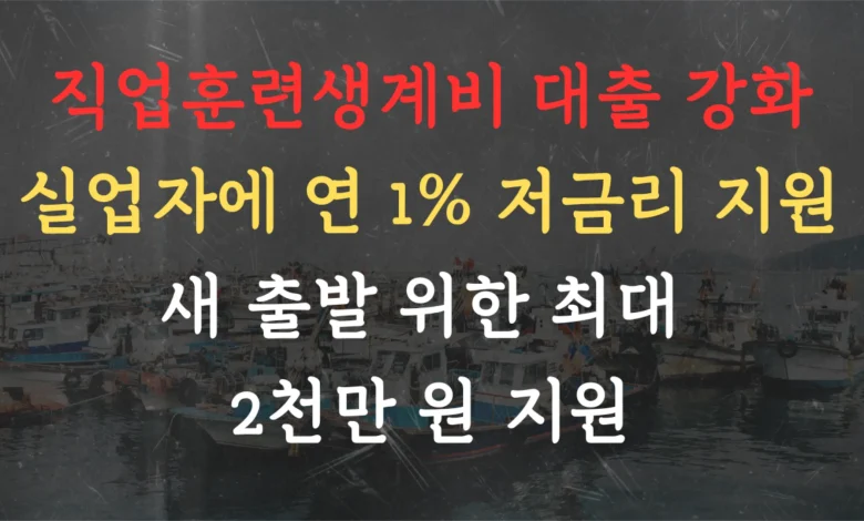 직업훈련생계비 대출. 실업자에 연 1% 저금리 지원.